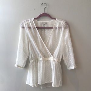 BANANA REPUBLIC sheer white blouse
